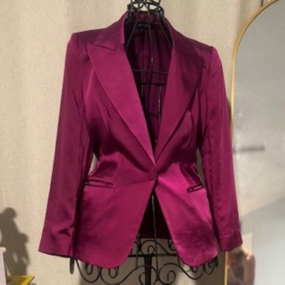 Express Size Medium Hot Pink Satin Blazer - Picture 1 of 6